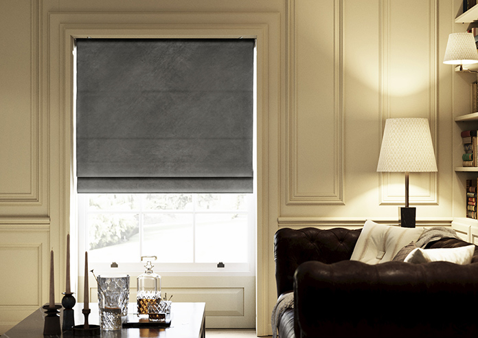 Odessa Velvet, Slate - Roman Blind - Image 3